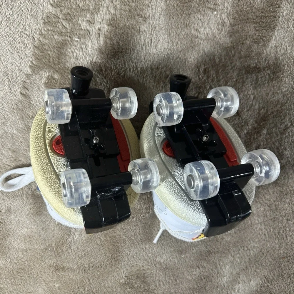 Lot of 2 Build-A-Bear Workshop Roller Skates Y2K White Red Blue Striped 2009